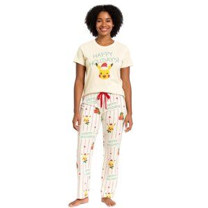Pokemon Pikachu Happy Holidays Women's 2 Piece Pajama Lounge Set Size S-XXL
